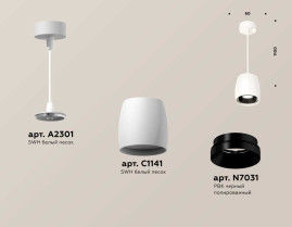 Комплект подвесного светильника Ambrella light Techno Spot XP1141001 SWH/PBK белый песок/черный полированный (A2301, C1141, N7031)