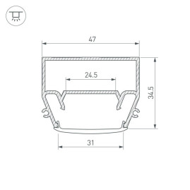 Профиль Arlight STRETCH-S-35-CEIL-CENTER-2000 GAMMA35 040699
