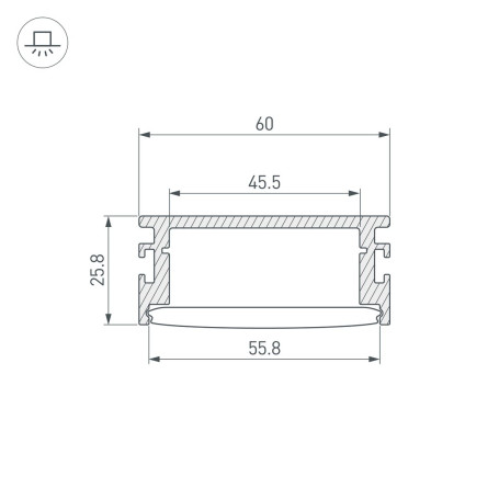 Профиль встраиваемый Arlight Floor60-H26-3000 Anod 046413