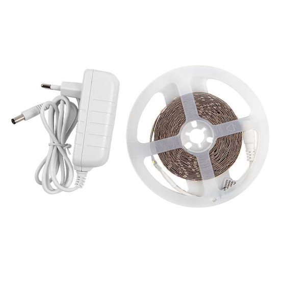 Лента светодиодная General GLS-2835-60-4.8-12-IP20-PRO-6-5-KIT готовый комплект 5м с адаптером
