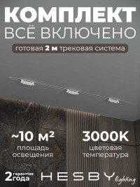 Встраиваемая однофазная трековая система Hesby Lighting Skylite №9 со светильниками HSBL_kompl_S009_VI2W3K