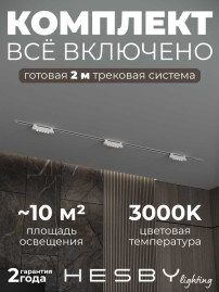 Встраиваемая однофазная трековая система Hesby Lighting Skylite №9 со светильниками HSBL_kompl_S009_VI2W3K