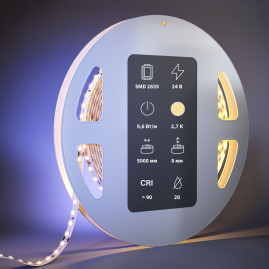 Светодиодная лента Maytoni 9,6W/m 128LED/m 2835SMD теплый белый 5M 201096
