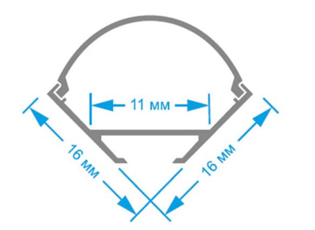 Профиль угловой накладной с рассеивателем серебро 1м Apeyron 08-08