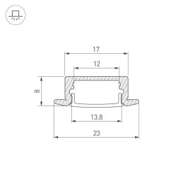 Профиль Arlight Line-2308-F-2000 Anod Gold 039989