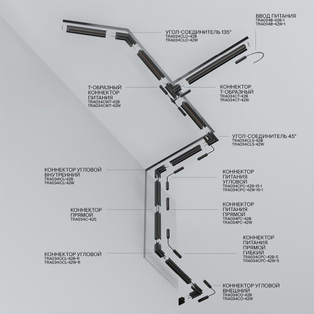 Шинопровод встраиваемый магнитный Maytoni Technical Exility Busbur TRX034-423B