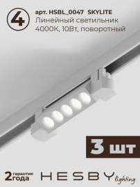 Встраиваемая однофазная трековая система Hesby Lighting Skylite №9 со светильниками HSBL_kompl_S009_VI2W4K