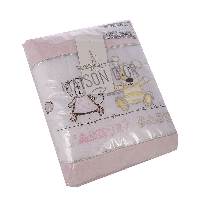 Детский Плед махровый 65х80см.&quot;LAMITE&quot;/розовый