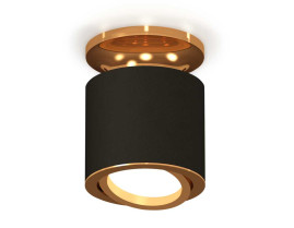 Комплект накладного светильника Ambrella light Techno Spot XS7402100 SBK/PYG черный песок/золото желтое полированное (N7929, C7402, N7004)