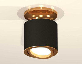 Комплект накладного светильника Ambrella light Techno Spot XS7402100 SBK/PYG черный песок/золото желтое полированное (N7929, C7402, N7004)