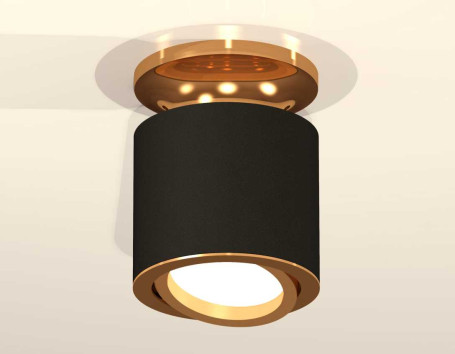 Комплект накладного светильника Ambrella light Techno Spot XS7402100 SBK/PYG черный песок/золото желтое полированное (N7929, C7402, N7004)