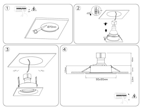 Светильник встраиваемый поворотный AMBRELLA LIGHT TECHNO SPOT TN102743