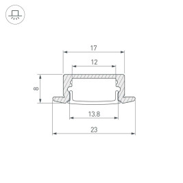 Профиль Arlight Line-2308-F-2000 Anod Olive Grey 038440
