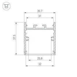Профиль Arlight SL-LINE-3638-LW-3000 ANOD 043973