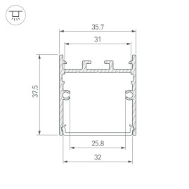 Профиль Arlight SL-LINE-3638-LW-3000 ANOD 043973