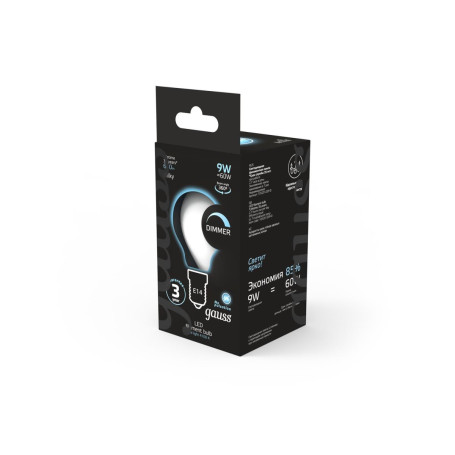 Лампа светодиодная филаментная Gauss E14 9W 4100К матовая 105201209