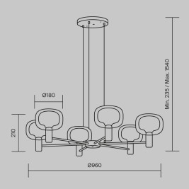 Подвесная люстра Maytoni Vision MOD411PL-06G
