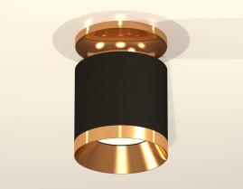 Комплект накладного светильника Ambrella light Techno Spot XS7402101 SBK/PYG черный песок/золото желтое полированное (N7929, C7402, N7034)