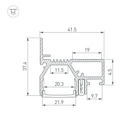 Профиль Arlight Stretch-20-Wall-D-Side-2000 Black 042947