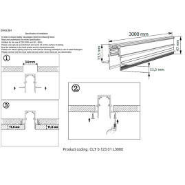 Шинопровод магнитный встраиваемый Crystal Lux CLT 0.123 01 L3000 BL