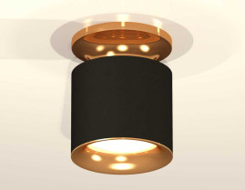 Комплект накладного светильника Ambrella light Techno Spot XS7402102 SBK/PYG черный песок/золото желтое полированное (N7929, C7402, N7014)
