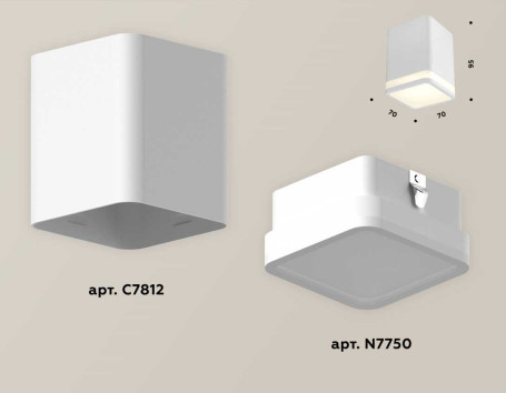 Комплект потолочного светильника Ambrella light Techno Spot XC (C7812, N7750) XS7812020
