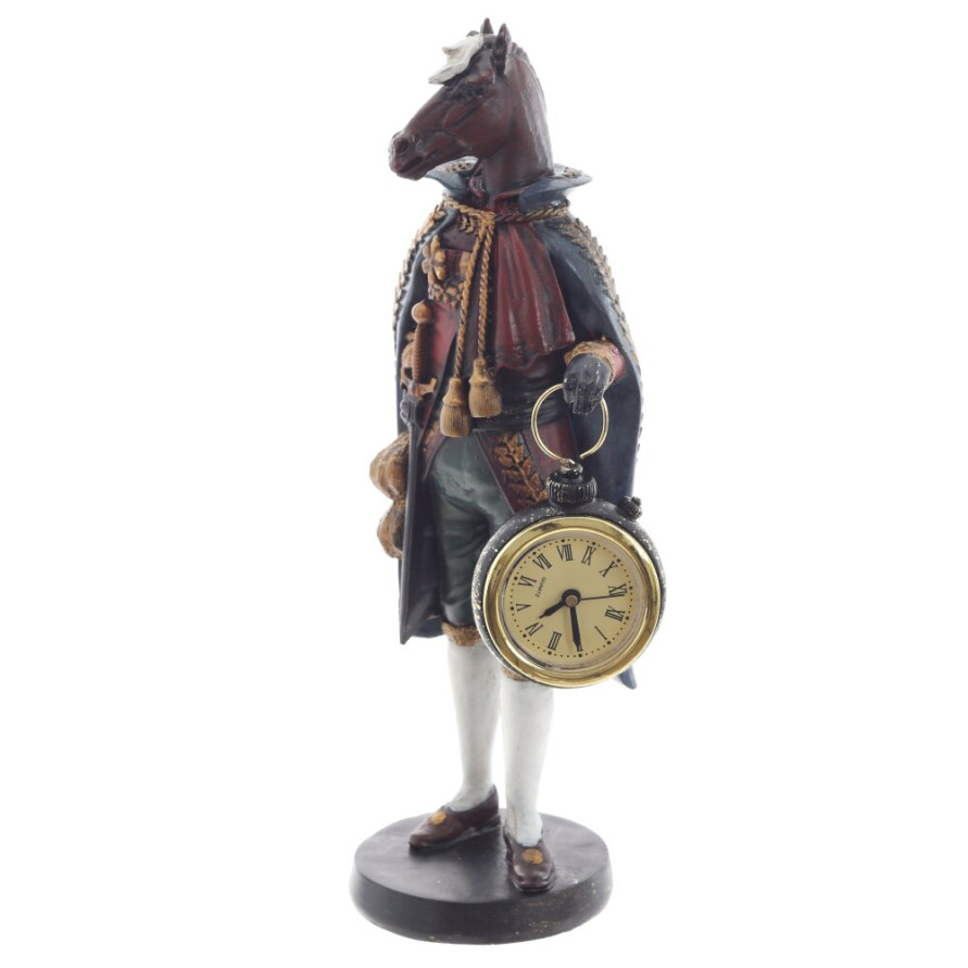 Фигурка декоративная &quot;Лошадь&quot; с часами D4см, (LR44x1), L12 W7,5 H24,5 см