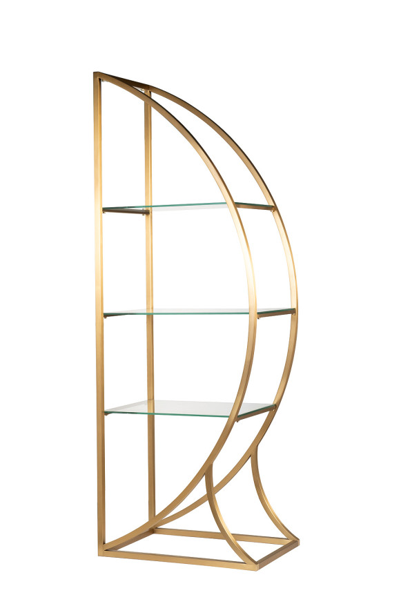 Стеллаж &quot;Полусфера&quot; прозр.стекло/золото