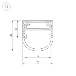 Профиль Arlight ARH-WIDE-B-H20-2000 ANOD 016188