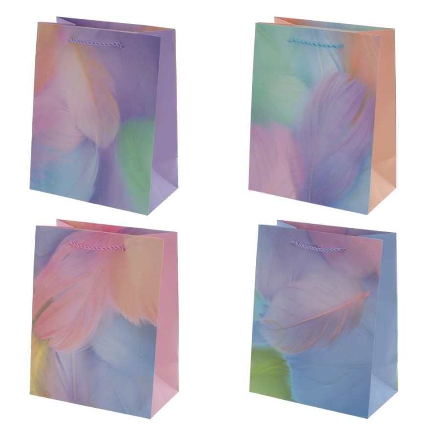 Пакет подарочный S (бумага 210г/м2, блок микс 12шт), L18 W10 H23 см, 4в.