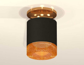 Комплект накладного светильника Ambrella light Techno Spot XS7402103 SBK/PYG/CF черный песок/золото желтое полированное/кофе (N7929, C7402, N7195)