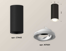 Комплект накладного светильника Ambrella light Techno Spot XS7443001 SBK/SWH черный песок/белый песок (C7443, N7001)