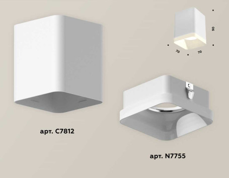Комплект потолочного светильника Ambrella light Techno Spot XC (C7812, N7755) XS7812021