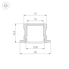 Профиль встраиваемый Arlight LINE-2315-F-2000 ANOD BLACK 044278