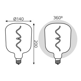 Лампа светодиодная филаментная Gauss E27 5W 1800K розовая 1010802105