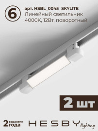 Трековая система со светильниками №1 однофазная накладная Hesby Lighting Skylite HSBL_kompl_S001_NI3W4K