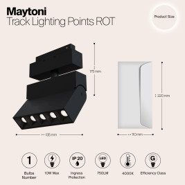 Трековый светодиодный светильник для магнитного шинопровода Maytoni Track lamps TR015-2-10W4K-B