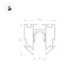 Шинопровод для натяжного потолока Arlight Mag-Orient-Track-2653-STR-G-2000 046702