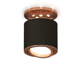 Комплект накладного светильника Ambrella light Techno Spot XS7402120 SBK/PPG черный песок/золото розовое полированное (N7930, C7402, N7005)