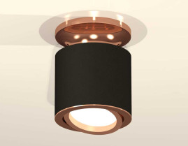Комплект накладного светильника Ambrella light Techno Spot XS7402120 SBK/PPG черный песок/золото розовое полированное (N7930, C7402, N7005)