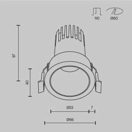 Встраиваемый светильник Maytoni Technical Dip DL116-10W-4K-W