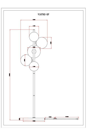 Торшер Moderli Renny V10792-5F