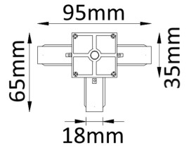 Соединитель T-образный однофазный Crystal Lux CLT 0.211 03 BL