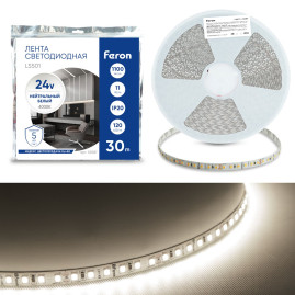 Светодиодная лента Feron 11W/m 120LED/m 2835SMD 4000К 30M LS501 53087
