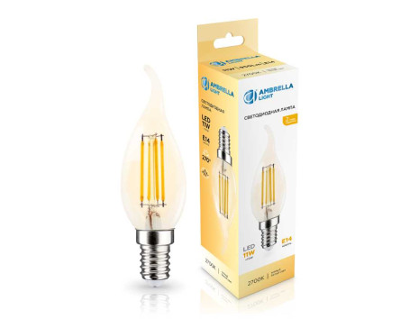 Лампа светодиодная Свеча на ветру CF35 11W 2700K Ambrella light Bulding 351123