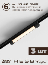 Накладная однофазная трековая система Hesby Lighting Skylite №1 со светильниками HSBL_kompl_S001_NI3B3K