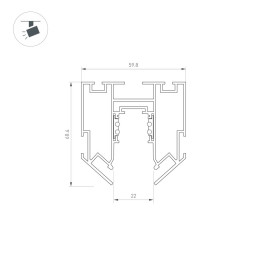 Шинопровод для натяжного потолока Arlight Mag-Orient-Track-2653-STR-G-3000 047572