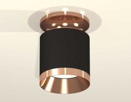 Комплект накладного светильника Ambrella light Techno Spot XS7402121 SBK/PPG черный песок/золото розовое полированное (N7930, C7402, N7035)