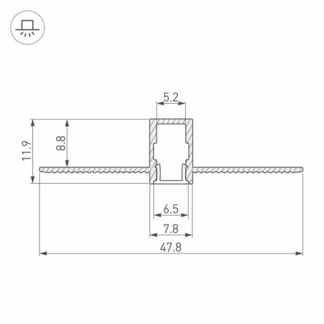Встраиваемый профиль Arlight SL-Linia8-Fantom-2000 Anod 034986
