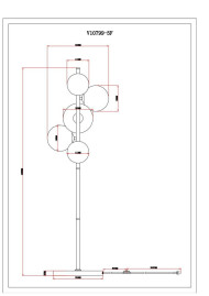 Торшер Moderli Renny V10799-5F